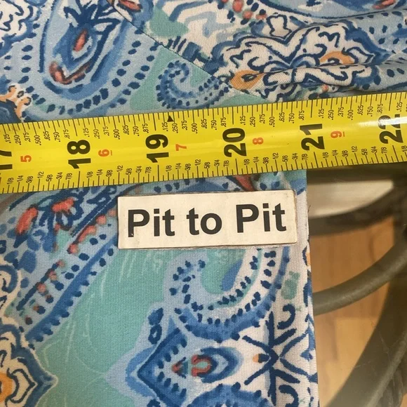 Ruby Rd womens Large Elegant Blue Paisley Dress with criss cross neckline detail - Picture 5 of 7